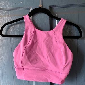 Pink size 6 Lululemon high neck long line bra